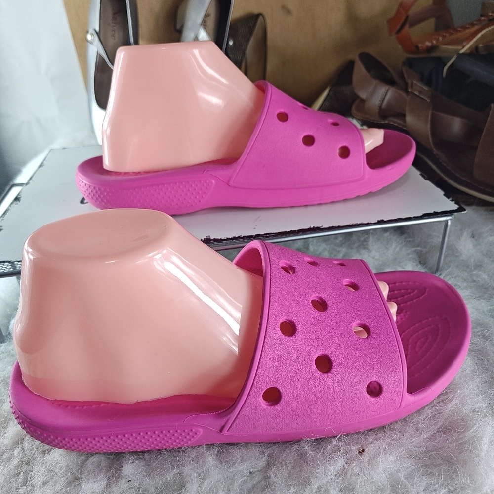 Crocs Classic Slides Men's Size 8 Women’s Size 10 Taffy Pink Unisex - Picture 6 of 11